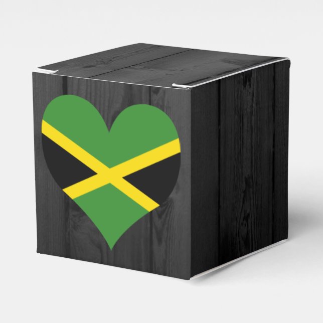 Jamaica flag coloured favour box (Front Side)