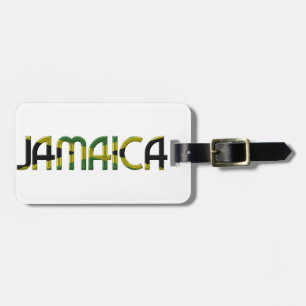 Jamaica Flag Colours Typography Souvenir Luggage Tag