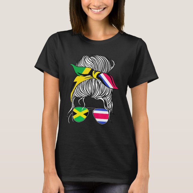 Jamaica Flag Costa Rica Grown Women Girl Country T-Shirt (Front)