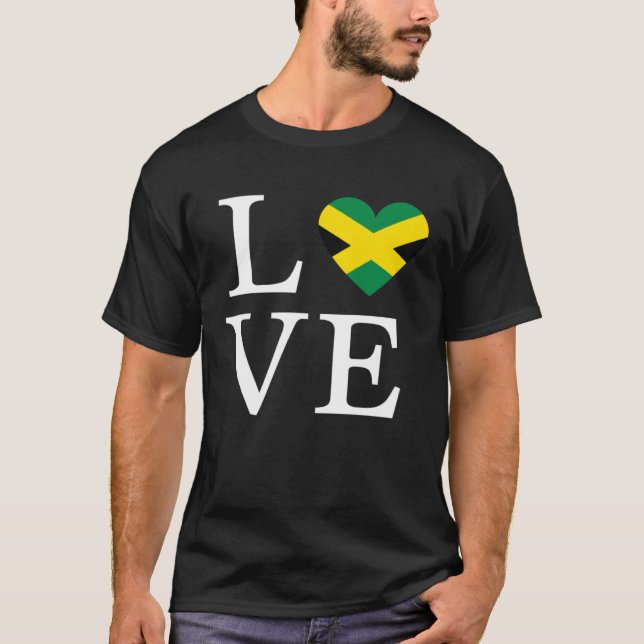 Jamaica Flag Cute Travel Vacation and Caribbean an T-Shirt (Front)