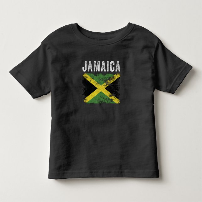 Jamaica Flag Distressed - Jamaican Flag Toddler T-Shirt (Front)