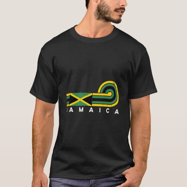 Jamaica Flag Distressed Vintage Jamaica Souvenir T-Shirt (Front)