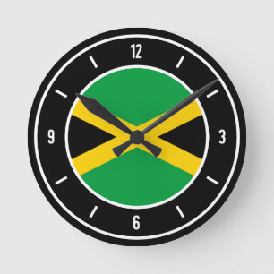 Jamaica Flag Elegant Round Clock
