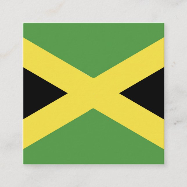 Jamaica Flag Emblem Square Business Card (Front)