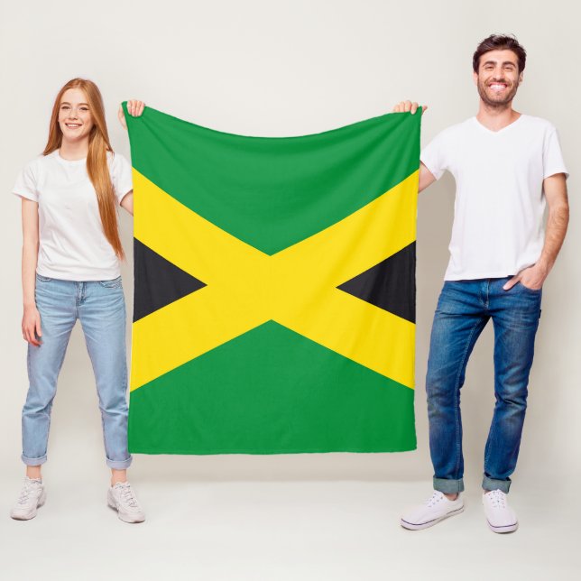 Jamaica flag fleece blanket (In Situ)
