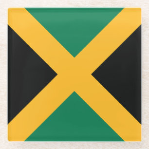 Jamaica Flag Glass Coaster
