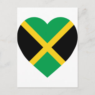 Jamaica Flag Heart Postcard