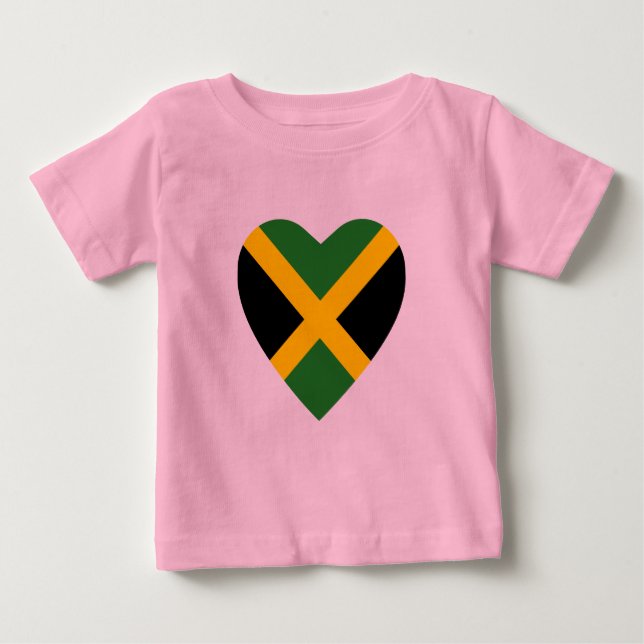 Jamaica Flag Heart T-Shirt (Front)