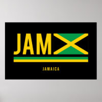 Jamaica Flag ISO Code Alpha 3 Design Poster