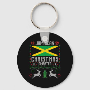 Jamaica Flag Jamaican Christmas Sweater  Key Ring