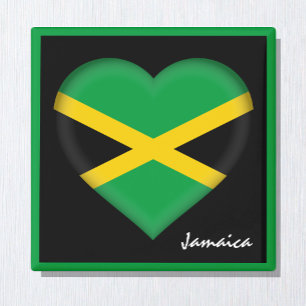 Jamaica flag & Jamaican Heart, holiday /sports Magnet