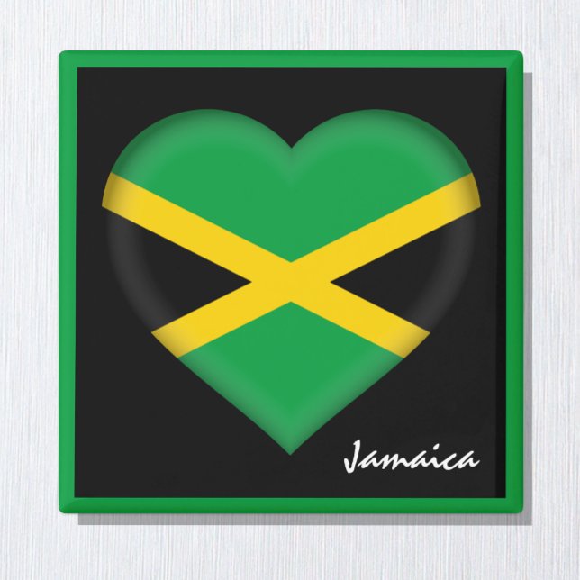 Jamaica flag & Jamaican Heart, holiday /sports Magnet (Creator Uploaded)