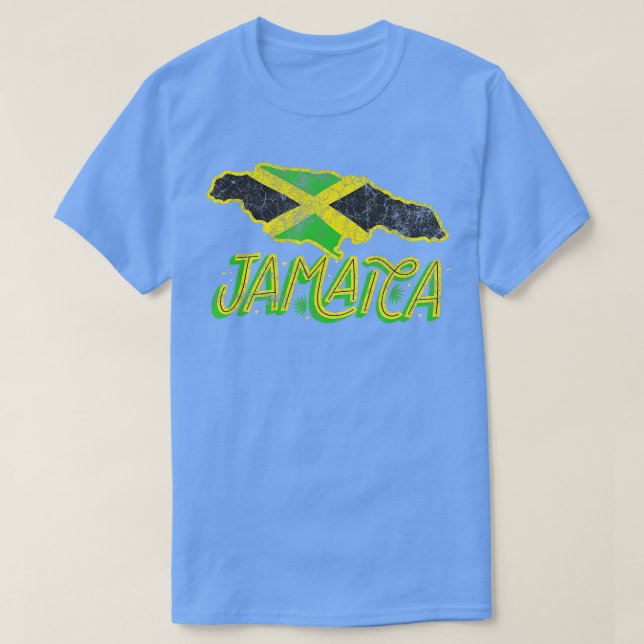 jamaica flag Jamaican Map jamaican flag Jamaica ma T-Shirt (Design Front)