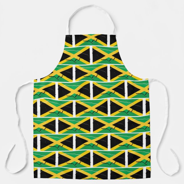 JAMAICA FLAG | Jamaican Map | Stylish Patriotic Apron (Front)