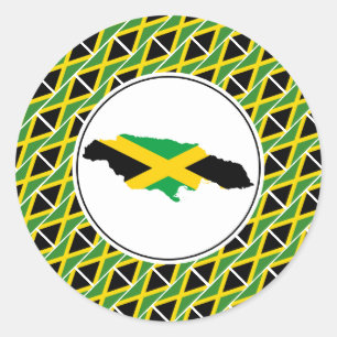 JAMAICA FLAG Jamaican Map Stylish Patriotic Classic Round Sticker