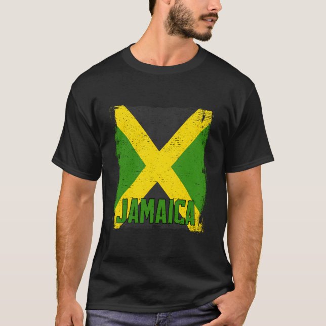 Jamaica Flag Jamaican Pride T-Shirt (Front)
