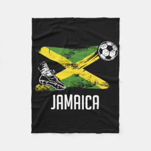 Jamaica Flag Jersey Jamaican Soccer Team Jamaican  Fleece Blanket