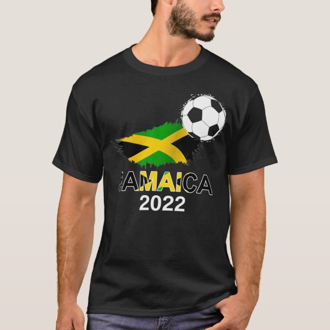 Jamaica Flag Jersey Supporter Jamaican Soccer Team T-Shirt (Front)