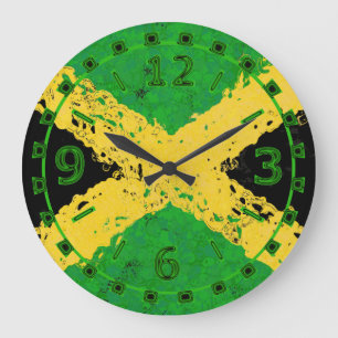 JAMAICA FLAG LARGE CLOCK