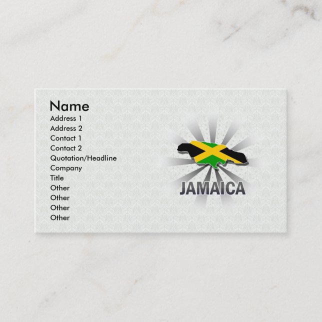 Jamaica Flag Map 2.0 Business Card (Front)
