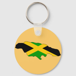 Jamaica flag map key ring