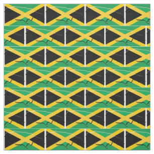 JAMAICA Flag Map Outline Fabric