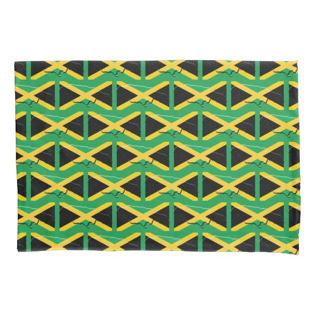 JAMAICA FLAG MAP Patriotic Customised Reversible Pillowcase (Front)