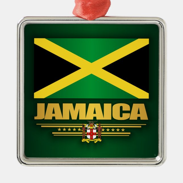 Jamaica Flag  Metal Tree Decoration (Front)