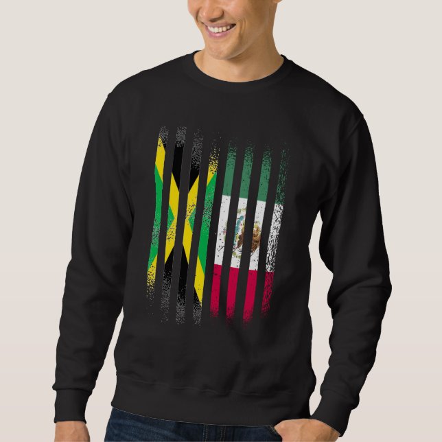 Jamaica Flag Mexico Grown Country Flags Stripes Sweatshirt (Front)