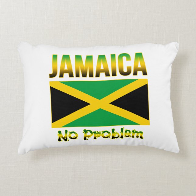 Jamaica Flag No Problem Decorative Cushion (Front)
