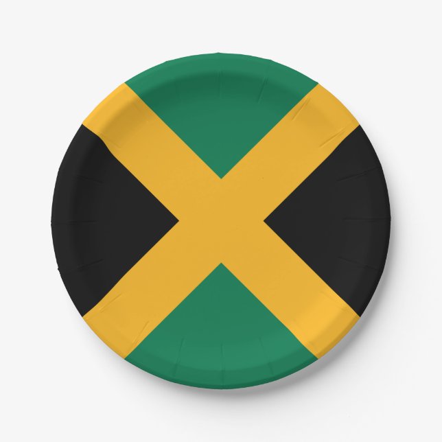 Jamaica Flag Paper Plate (Front)