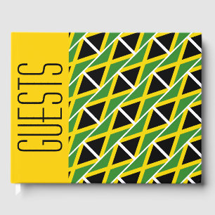 JAMAICA FLAG Patriotic Customised YELLOW Jamaican Guest Book