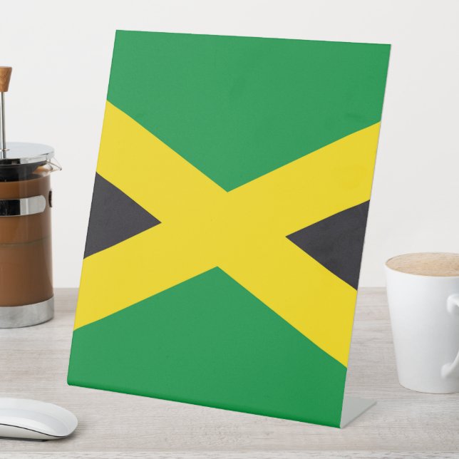 Jamaica flag pedestal sign (In SItu)
