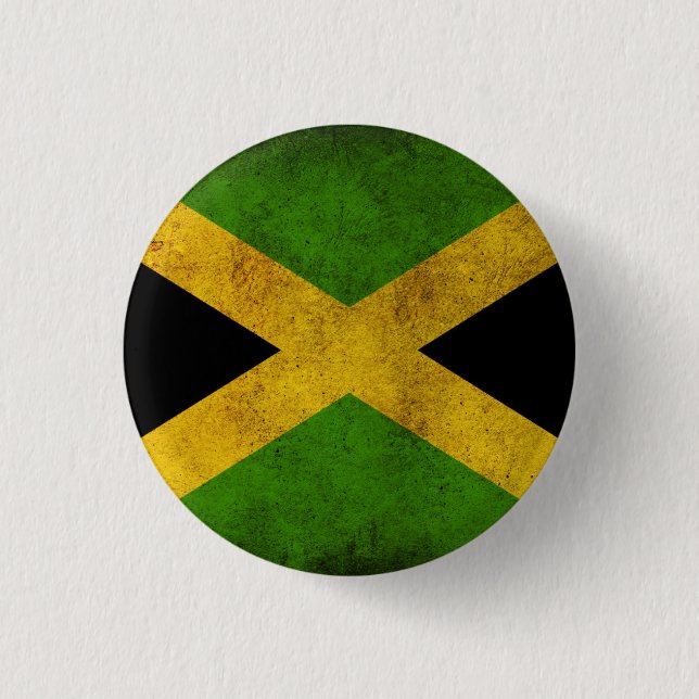 Jamaica Flag - Proud Jamaicans - Rasta Button (Front)