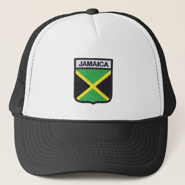 Jamaica Flag Rasta Reggae Roots Trucker Hat (Front)