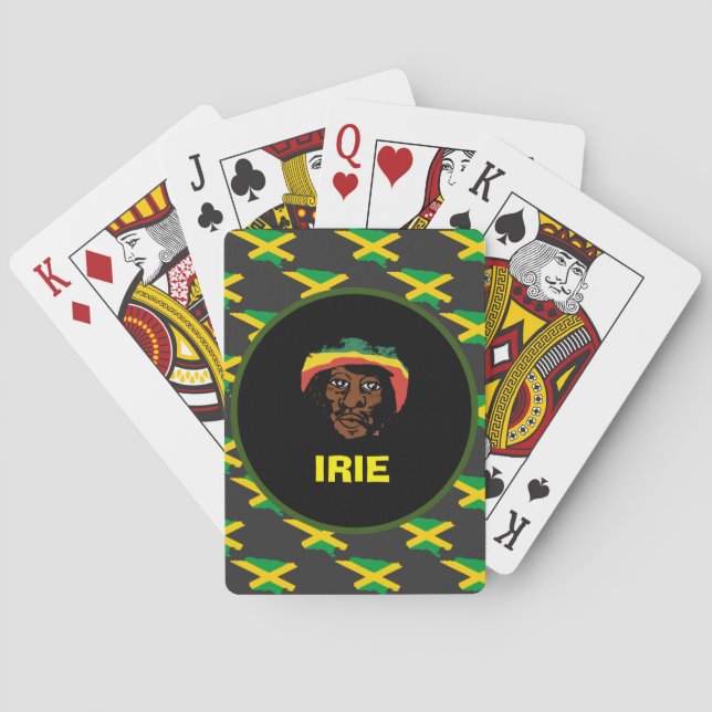 Jamaica flag ,Rastafarian head ,Jamaica   Playing Cards (Back)