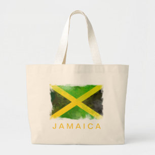 jamaica flag - reggae roots large tote bag