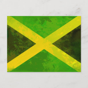jamaica flag - reggae roots postcard