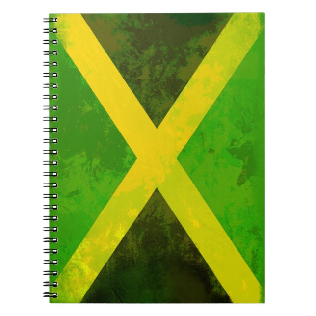 jamaica flag - reggae roots spiral notebook (Front)