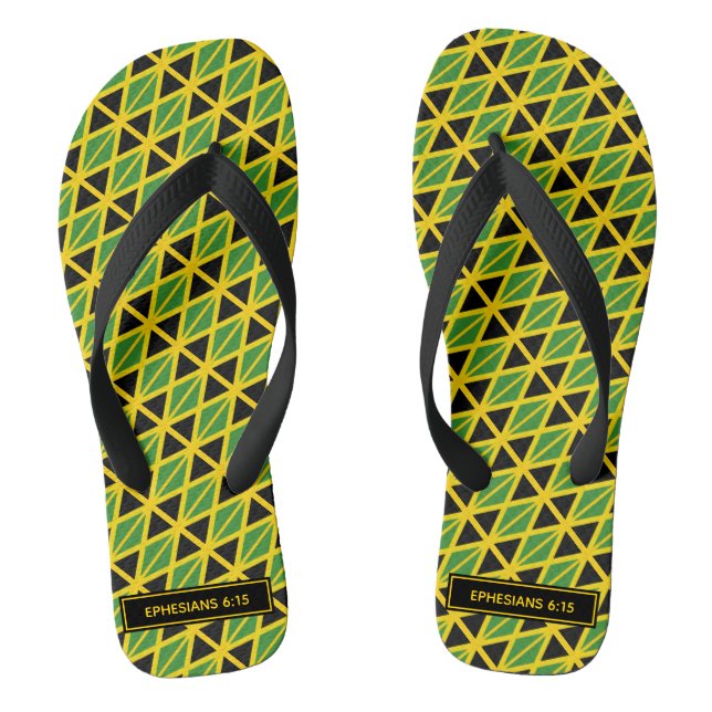 JAMAICA FLAG Scripture Carnival Personalised Jandals (Footbed)