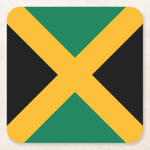 Jamaica Flag Square Paper Coaster