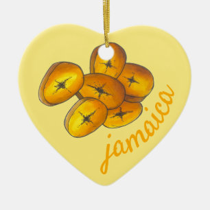 JAMAICA Fried Plantains Jamaican Food Cuisine Ceramic Tree Decoration