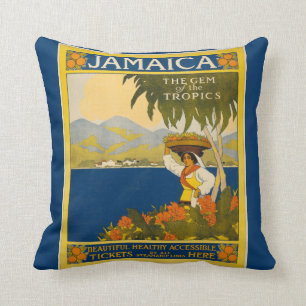 Jamaica - Gem of the Tropics (vintage poster) Cushion