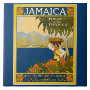 Jamaica - Gem of the Tropics (vintage poster) Tile