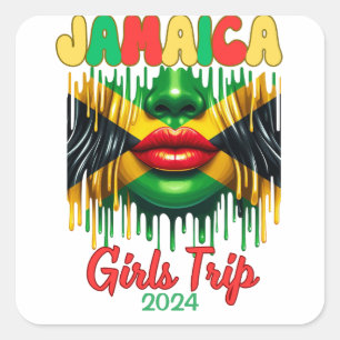 Jamaica Girls Trip 2024 Tropical Beach Getaway Square Sticker