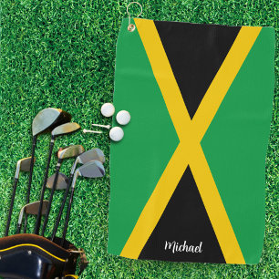 Jamaica Green Black & Gold Jamaican Flag  Golf Towel