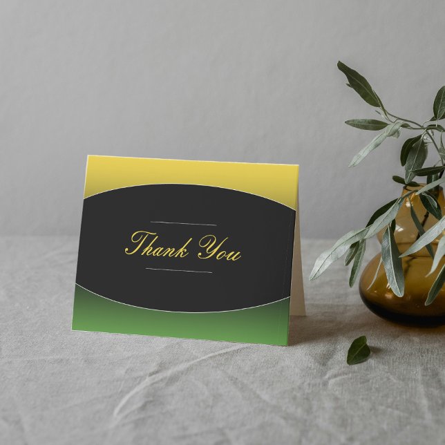 Jamaica Green Gold Caribbean Elegant  Thank You Card (Jamaica Green Gold Caribbean Elegant Thank You Card
)