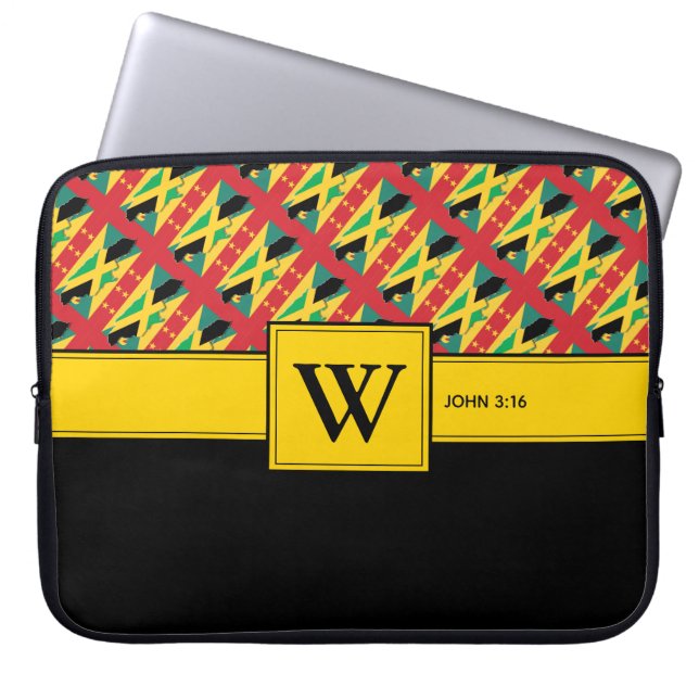 JAMAICA GRENADA Bible Monogram Christian Laptop Sleeve (Front)