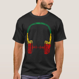 Jamaica Headphone Rasta Reggae Music Love T-Shirt