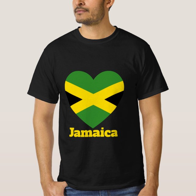Jamaica Heart Flag T-Shirt (Front)